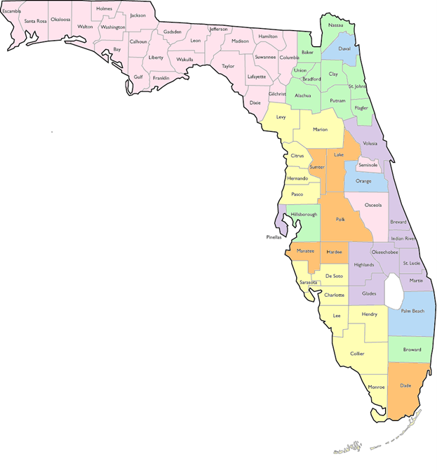 Florida PAB Regions Map